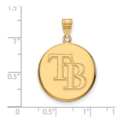 Tampa Bay Rays Gold-Plated Sterling Silver Large Disc Pendant – view 2