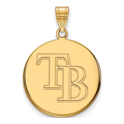Tampa Bay Rays Gold-Plated Sterling Silver Large Disc Pendant