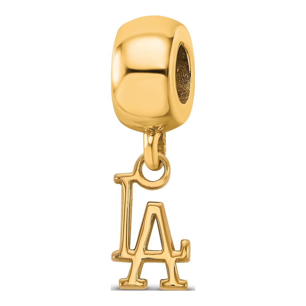 Los Angeles Dodgers Gold-Plated Sterling Silver Extra Small LA Dangle Bead