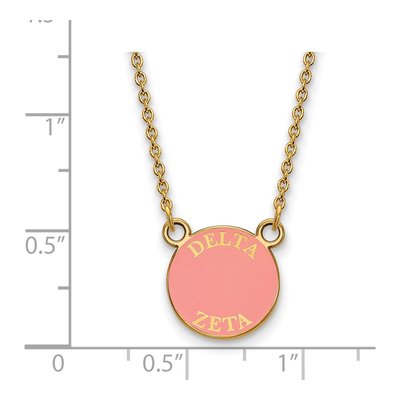 Delta Zeta Gold-Plated Sterling Silver Small Sorority Pendant Necklace – view 2