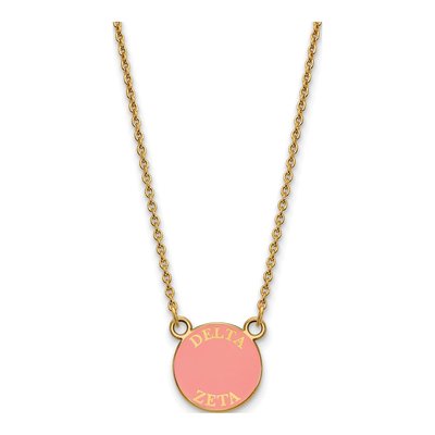 Delta Zeta Gold-Plated Sterling Silver Small Sorority Pendant Necklace