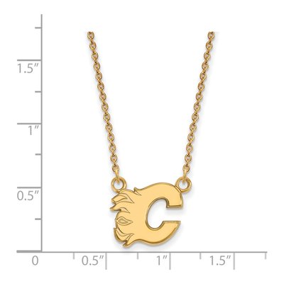 Calgary Flames Gold-Plated Sterling Silver Small Letter C Necklace – view 2