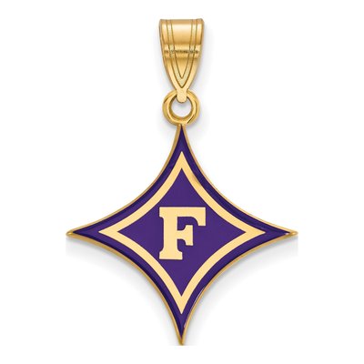 Furman University Gold-Plated Sterling Silver Large Enameled Pendant