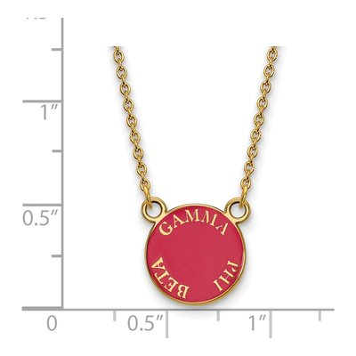 Gamma Phi Beta Gold-Plated Sterling Silver Sorority Text Small Color Enamel Necklace – view 2