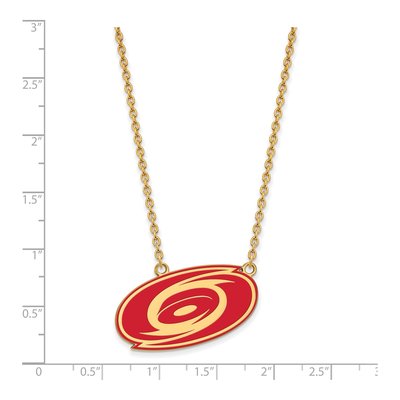 Carolina Hurricanes Gold-Plated Sterling Silver Large Enameled Necklace – view 2