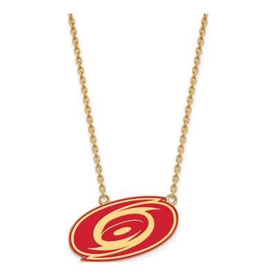 Carolina Hurricanes Gold-Plated Sterling Silver Large Enameled Necklace