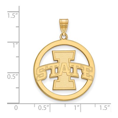 Iowa State University Gold-Plated Sterling Silver Extra Large Circle Pendant – view 2