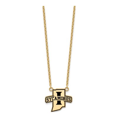Indiana State University Gold-Plated Sterling Silver Large Sycamores Pendant Necklace – view 2