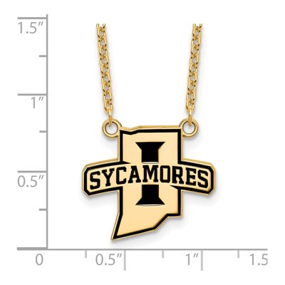 Indiana State University Gold-Plated Sterling Silver Large Sycamores Pendant Necklace – view 3