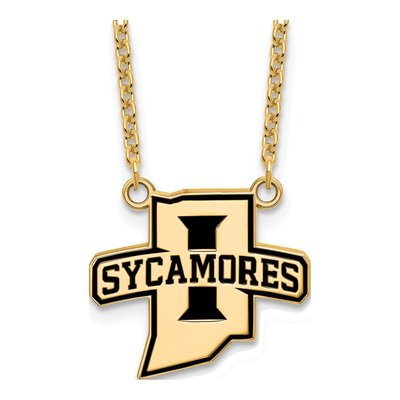 Indiana State University Gold-Plated Sterling Silver Large Sycamores Pendant Necklace