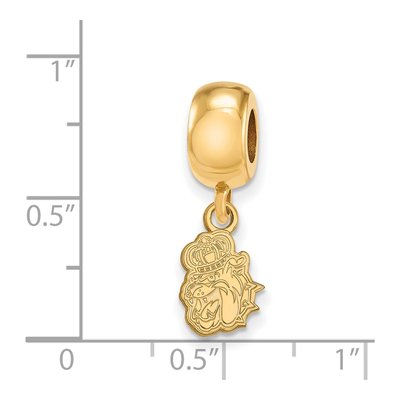 James Madison University Gold-Plated Sterling Silver Extra Small JMU Duke Dog Dangle Bead – view 3