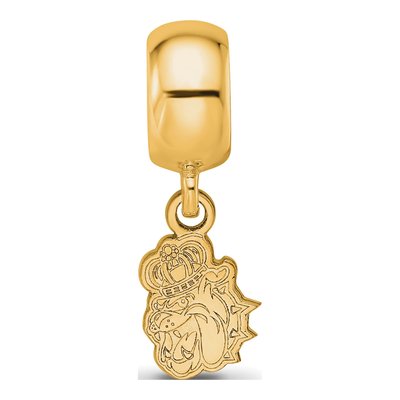 James Madison University Gold-Plated Sterling Silver Extra Small JMU Duke Dog Dangle Bead – view 4
