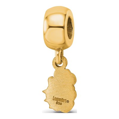 James Madison University Gold-Plated Sterling Silver Extra Small JMU Duke Dog Dangle Bead – view 5