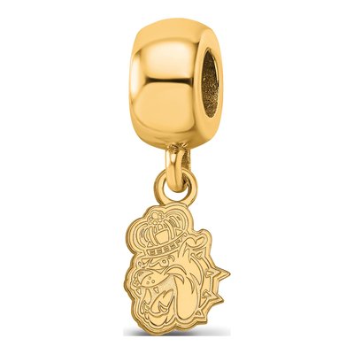 James Madison University Gold-Plated Sterling Silver Extra Small JMU Duke Dog Dangle Bead