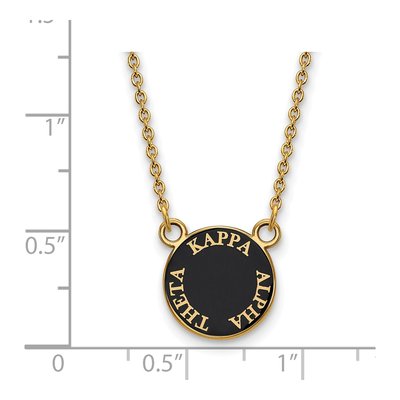 Kappa Alpha Theta Gold-Plated Sterling Silver Sorority Text Small Color Enamel Necklace – view 2