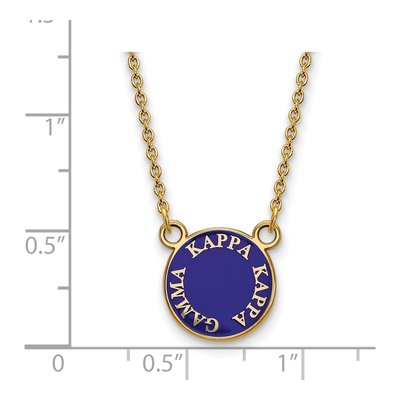 Kappa Kappa Gamma Gold-Plated Sterling Silver Sorority Text Small Color Enamel Necklace – view 2