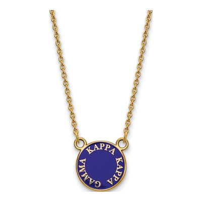 Kappa Kappa Gamma Gold-Plated Sterling Silver Sorority Text Small Color Enamel Necklace