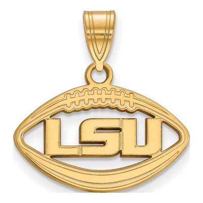 Louisiana State University Gold-Plated Sterling Silver Medium LSU Football Pendant