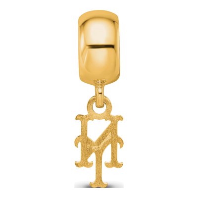 New York Mets Gold-Plated Sterling Silver Extra Small NY Dangle Bead – view 5