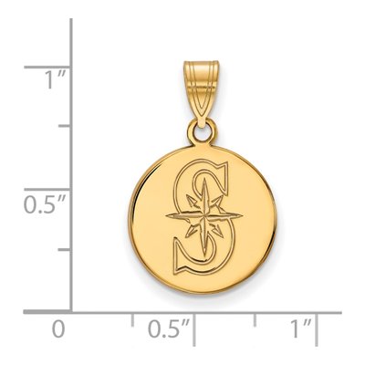 Seattle Mariners Gold-Plated Sterling Silver Medium Pendant – view 2