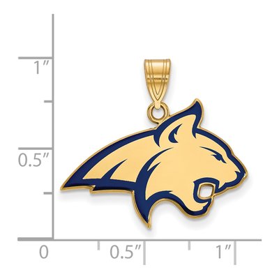 Montana State University Gold-Plated Sterling Silver Large Bobcat Pendant – view 2