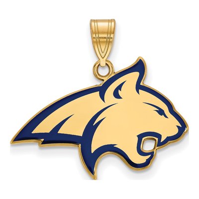 Montana State University Gold-Plated Sterling Silver Large Bobcat Pendant