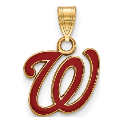 Washington Nationals Gold-Plated Sterling Silver Small Enamel Pendant