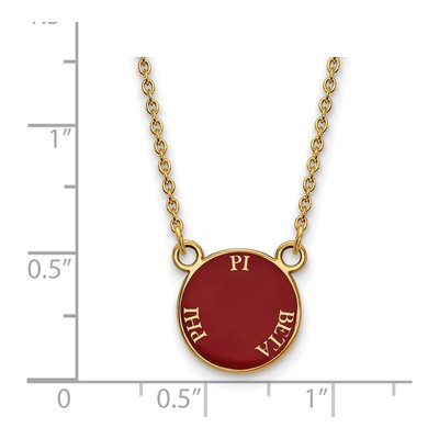 Pi Beta Phi Gold-Plated Sterling Silver Sorority Text Small Color Enamel Necklace – view 2