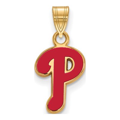 Philadelphia Phillies Gold-Plated Sterling Silver Small Enamel Pendant