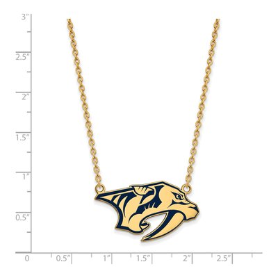 Nashville Predators Gold-Plated Sterling Silver Large Enameled Pendant Necklace – view 2