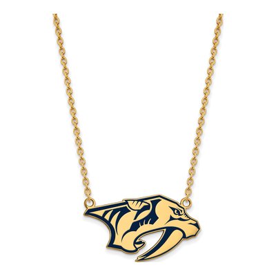 Nashville Predators Gold-Plated Sterling Silver Large Enameled Pendant Necklace