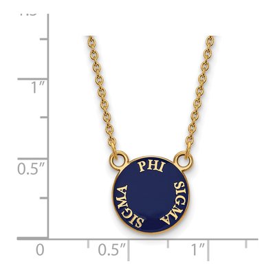 Phi Sigma Sigma Gold-Plated Sterling Silver Small Sorority Pendant – view 2