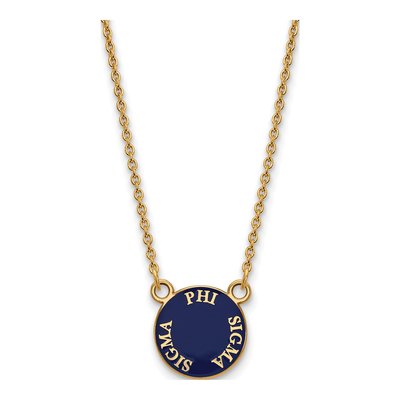 Phi Sigma Sigma Gold-Plated Sterling Silver Small Sorority Pendant