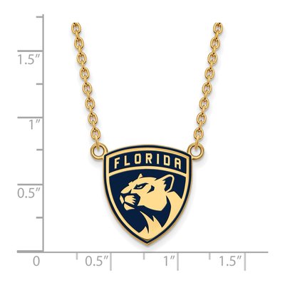 Florida Panthers Gold-Plated Sterling Silver Large Enameled Necklace – view 2