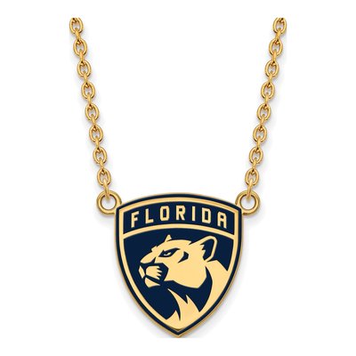Florida Panthers Gold-Plated Sterling Silver Large Enameled Necklace
