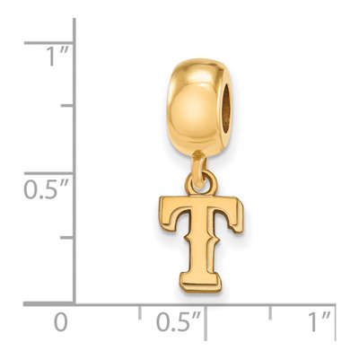 Texas Rangers Gold-Plated Sterling Silver Extra Small Letter T Dangle Bead – view 2