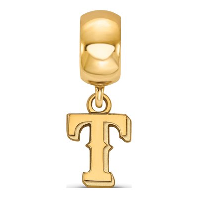 Texas Rangers Gold-Plated Sterling Silver Extra Small Letter T Dangle Bead – view 3