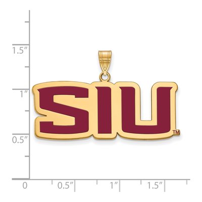 Southern Illinois University Gold-Plated Sterling Silver SIU Salukis Large Enamel Pendant – view 2