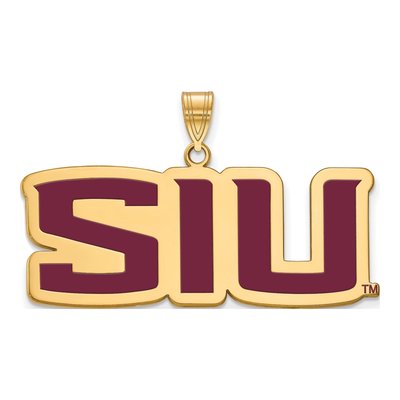 Southern Illinois University Gold-Plated Sterling Silver SIU Salukis Large Enamel Pendant