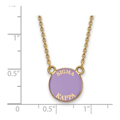 Sigma Kappa Gold-Plated Sterling Silver Sorority Text Small Color Enamel Necklace – view 2