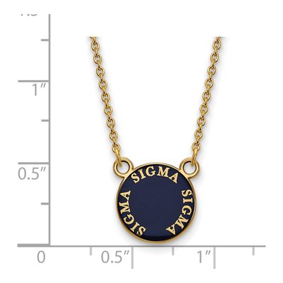 Sigma Sigma Sigma Gold-Plated Sterling Silver Sorority Text Small Color Enamel Pendant – view 2