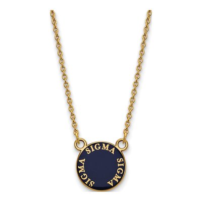 Sigma Sigma Sigma Gold-Plated Sterling Silver Sorority Text Small Color Enamel Pendant