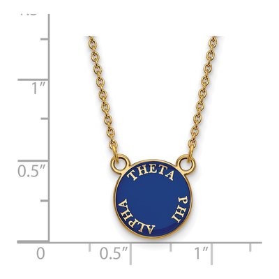 Theta Phi Alpha Gold-Plated Sterling Silver Sorority Text Small Color Enamel Necklace – view 2