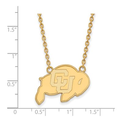University of Colorado Gold-Plated Sterling Silver Large Buffaloes Pendant Necklace – view 2