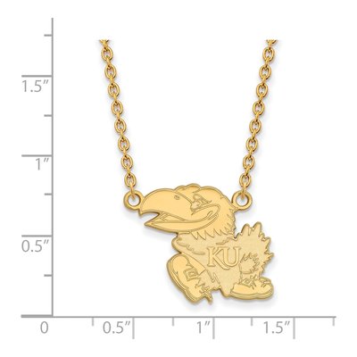 University of Kansas Gold-Plated Sterling Silver Large Jayhawk Necklace – view 2