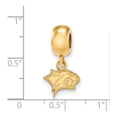 University of New Hampshire Gold-Plated Sterling Silver Extra Small Wildcat Dangle Bead – view 2
