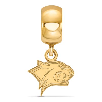 University of New Hampshire Gold-Plated Sterling Silver Extra Small Wildcat Dangle Bead – view 3