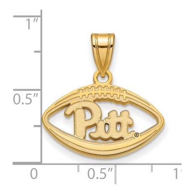 University of Pittsburgh Gold-Plated Sterling Silver Medium Pitt Panthers Football Pendant – view 3