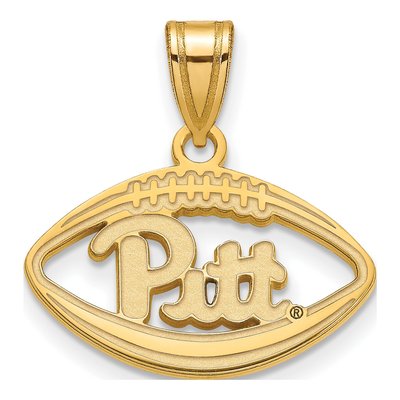 University of Pittsburgh Gold-Plated Sterling Silver Medium Pitt Panthers Football Pendant