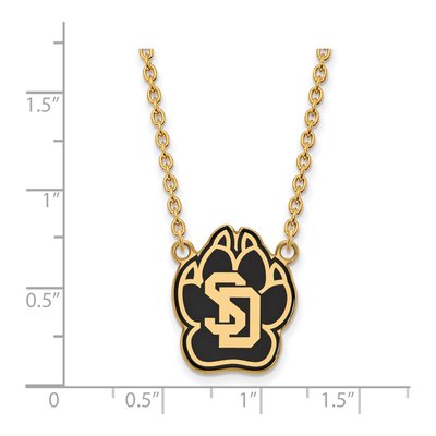 University of South Dakota Gold-Plated Sterling Silver Large Enamel Pendant Necklace – view 2